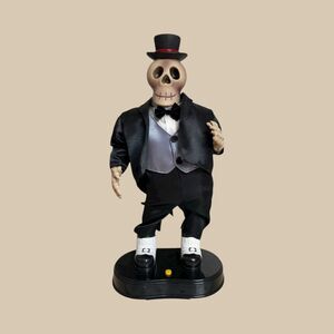 Gemmy Dancing Skeleton Puttin’ On The Ritz VTG Halloween Animatronic